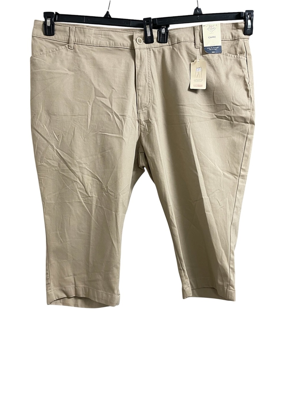 ST. jOHN’S BAY WIDE LEG/CROP PANTS HIGH RISE WOMENS BISCOTTI BEIGE COLOR SIZE 3X